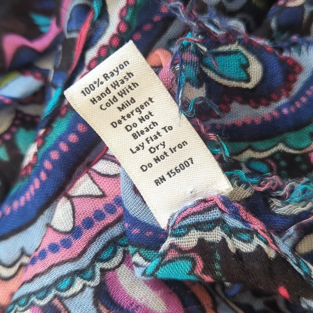 Vera Bradley | Multicolored Paisley Scarf Fringed - Picture 6 of 6